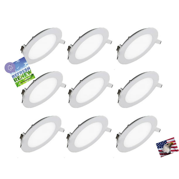 Cool White 6500K About 2.5 in Hole 85V-265V iLett 9 Pack of 3 Watts Flat LED Round Panel Recessed Down Light Ultra Thin 
